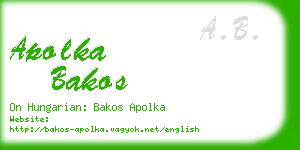 apolka bakos business card